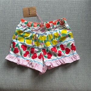 Mini Boden Cherry and Lemon Print Shorts